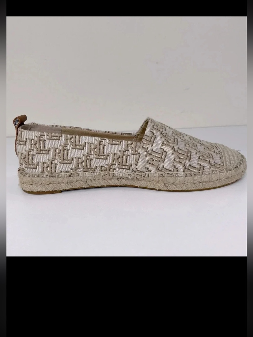 Ralph Lauren Cameryn II Monogram Jacquard Espadrille  new money preppy LOGO